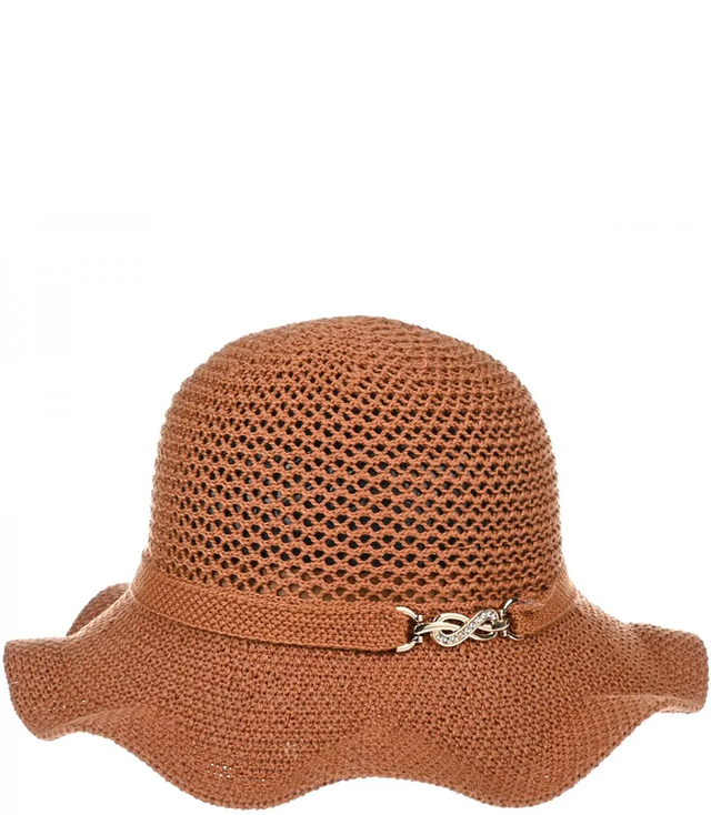 Braided BUCKET HAT with wavy brim