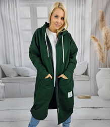 Long women's hoodie. Warm, nice material. Zipper BETH