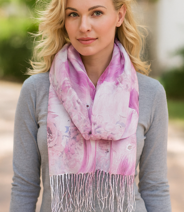 Women's floral pattern scarf 180x70