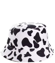 Reversible cow print bucket hat