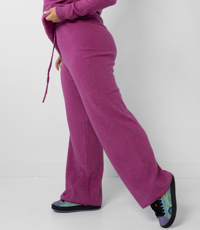 Loose melange knit pants AMELIA