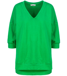 Thin boxy cotton sweatshirt, V-neck JUITA