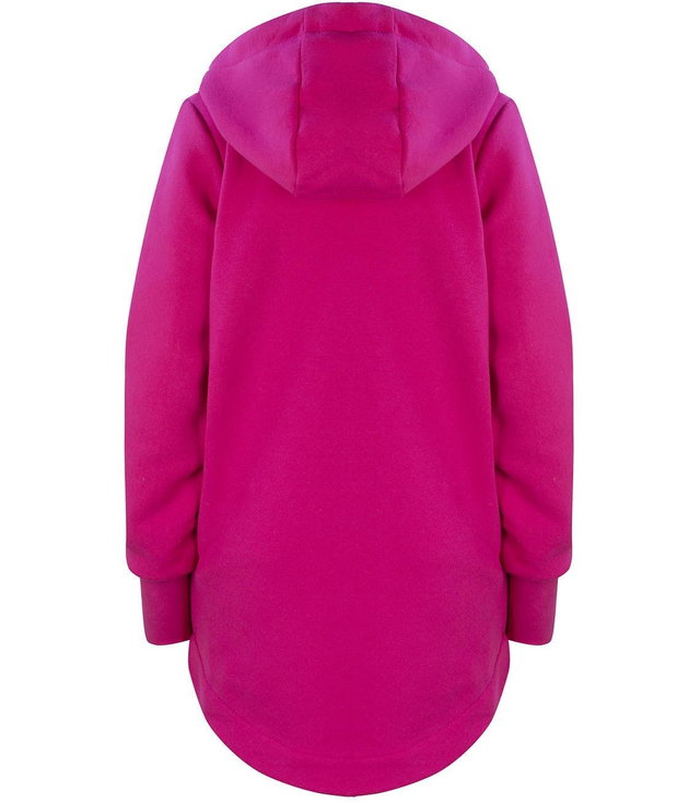 Asymmetric warm long parka flowers sweatshirt