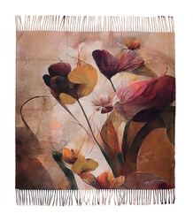 Square shawl scarf for women with tassels AGRAFKA