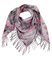 Delikatna elegancka kobieca chusta szal z frędzlami