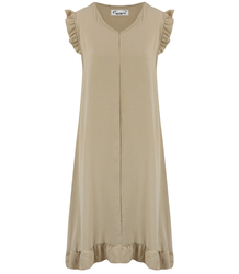 Loose, oversize summer midi dress with ruffles, HONEY