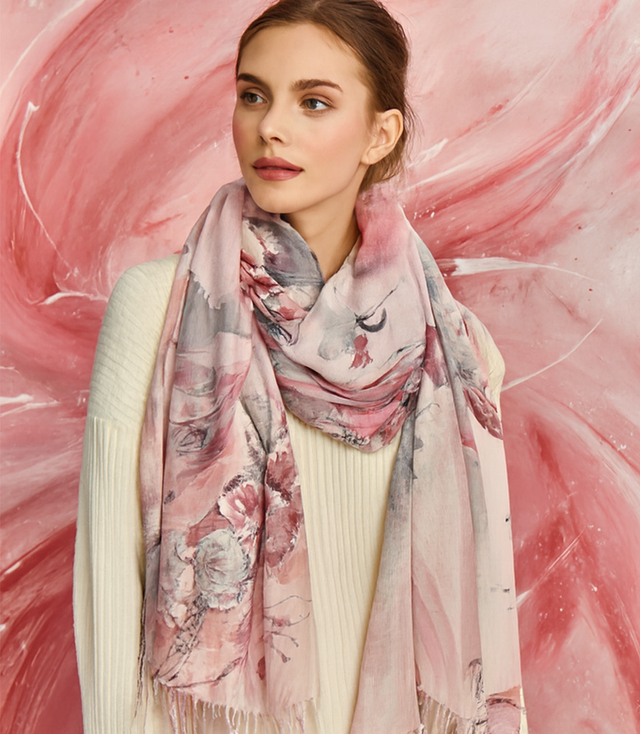 Women's butterfly print scarf stylish 180x70