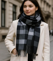 Scarf Scarf tassel warm checkered soft smooth 180x70 cm