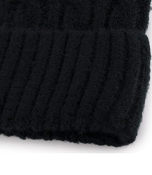 Warm women's cap with pom-pom autumn winter monochrome hat