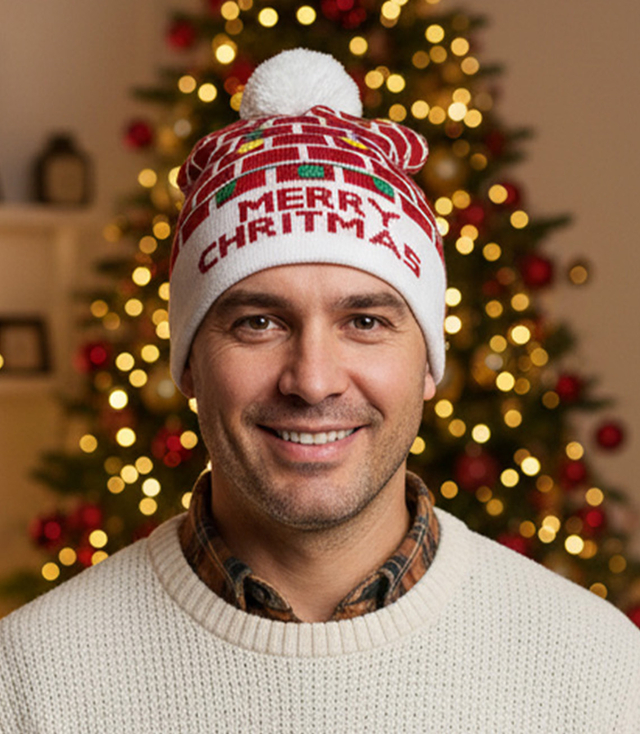 Winter Christmas hat with pom-pom - perfect for preze