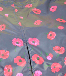 Light short windbreaker parka jacket flowers