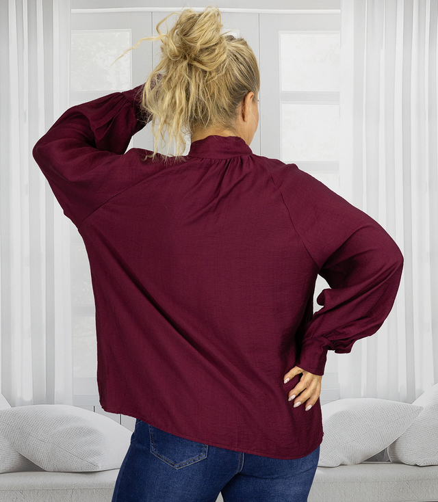 Romantyczna bluzka z wiązaniem i broszką ROSE