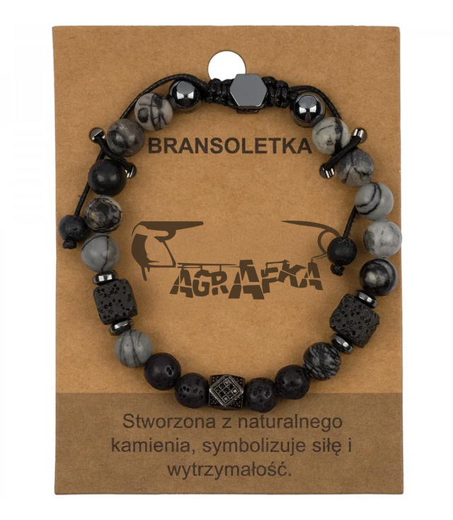 Bransoletka męska z naturalnych kamieni