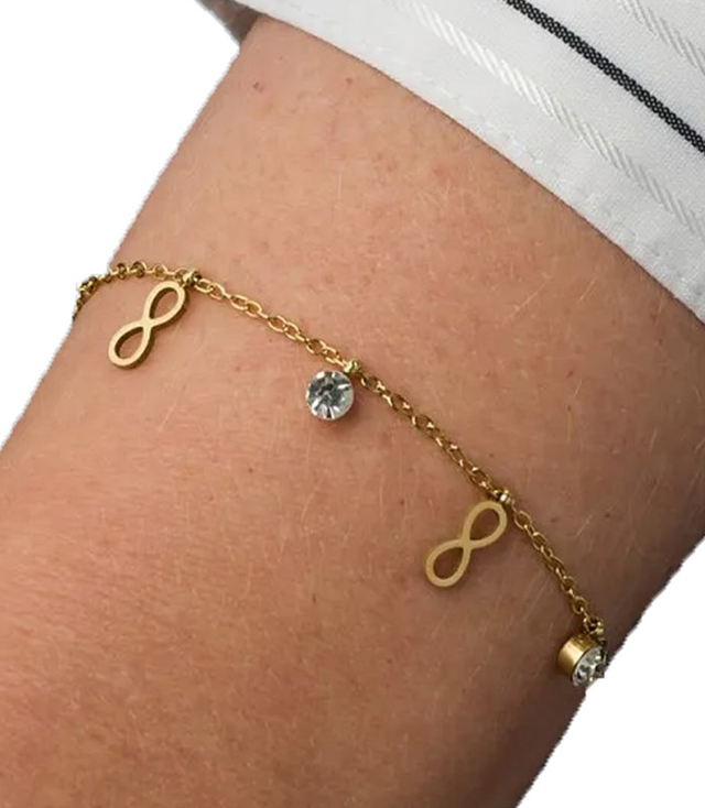 Elegant gold women's steel bracelet