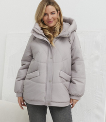 Women's quilted winter jacket with hood KORNELIA