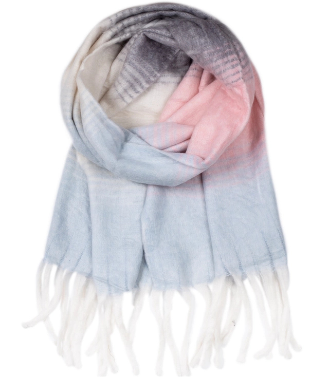 Warm scarf, stripes, fluffy knitwear