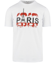 Męski t-shirt koszulka krótki rękaw z nadrukiem z przodu PARIS