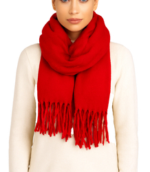 Elegant scarf with tassels in one color