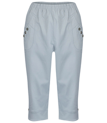 Comfortable, elastic 3/4-length trousers with an elastic band, plus size DORIS