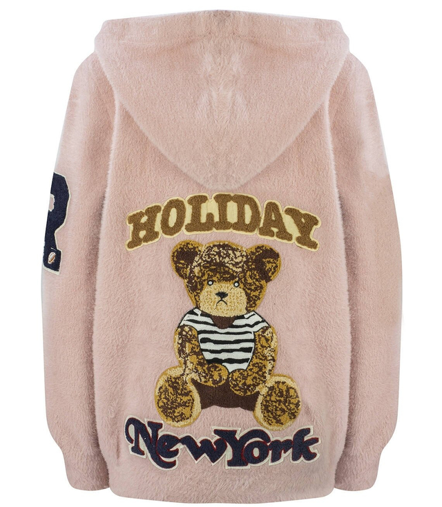 Bomber jacket sweatshirt alpaca wool teddy bear