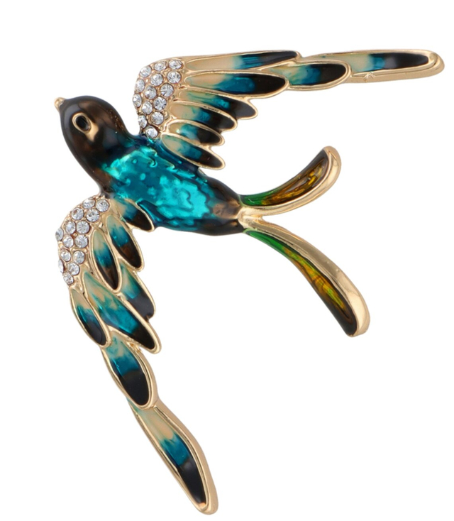 Brooch with rhinestones beautiful decorative bird