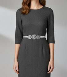 Women's decorative belt for dress with roses