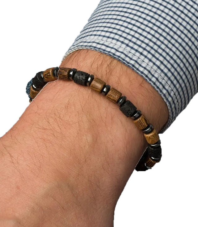 Men's bracelet with natural stones