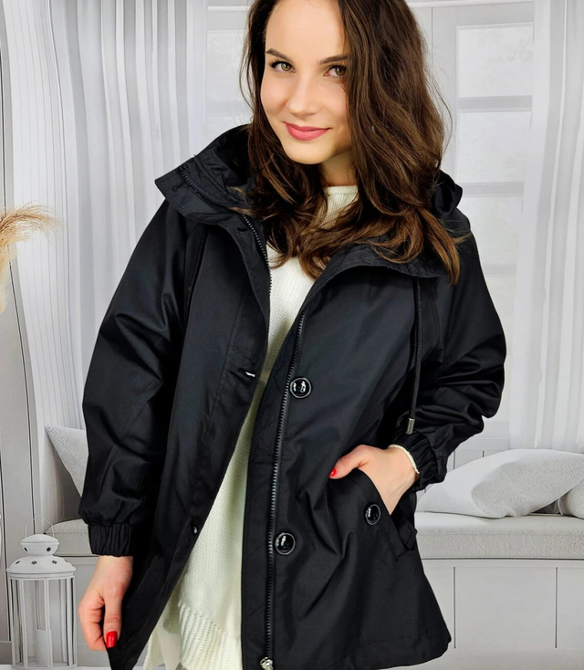 Short transitional oversize rain jacket ELENA