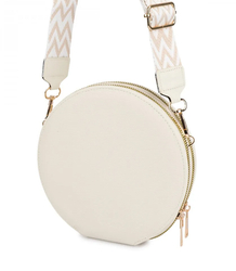 Small stylish mini round handbag 3 compartments 2 straps