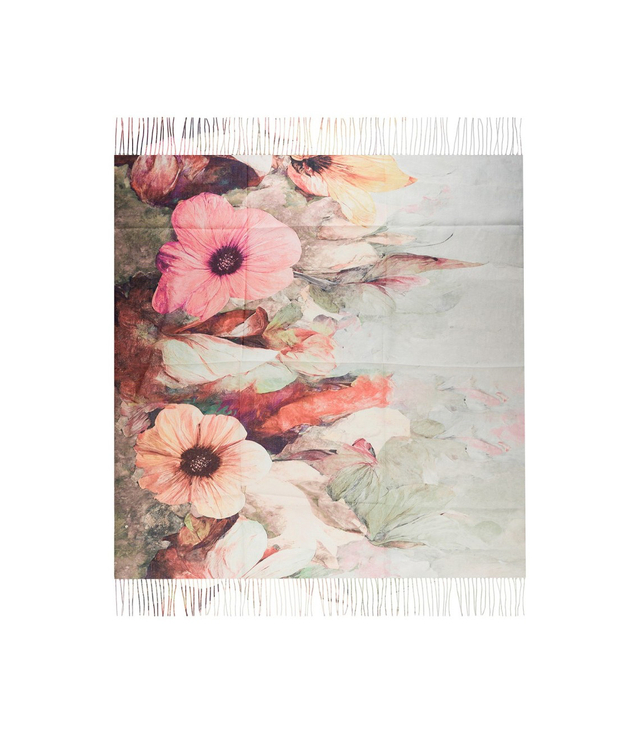 Women's scarf with floral pattern 100x100