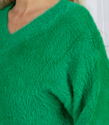 Fluffy sweater knit dress neckline FUZZYVIBE