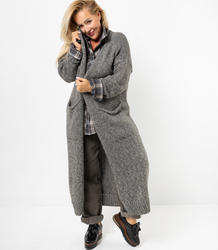 Long warm melange cardigan AURORA