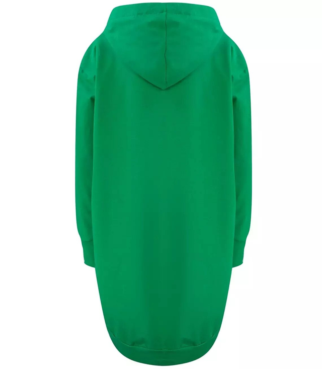 Oversized plain long back parka sweatshirt