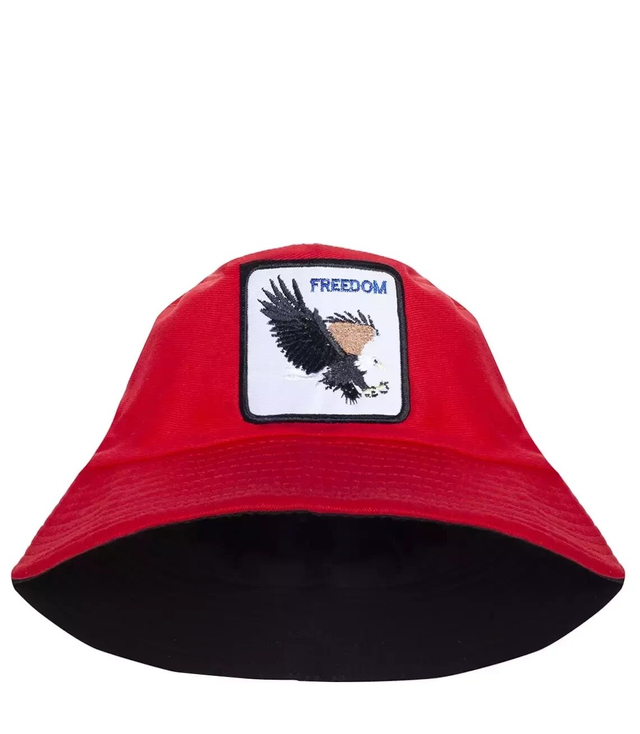 Double-sided tourist hat BUCKET animal embroidery