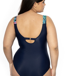 Classic one-piece swimsuit with patterns