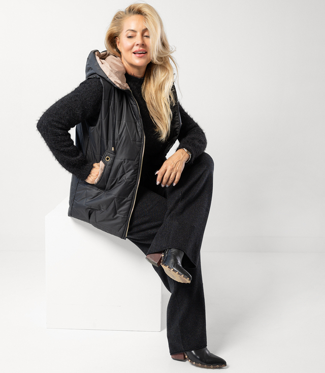 Women's quilted sleeveless hooded jacket MARINA