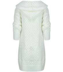 Long openwork cardigan with hood ANIELA