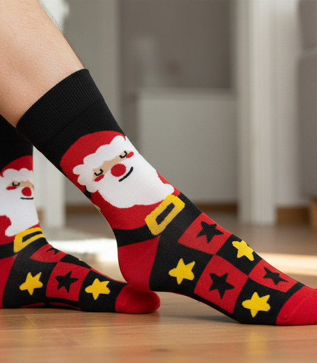 Men's Christmas socks - winter, warm, Christmas patterns