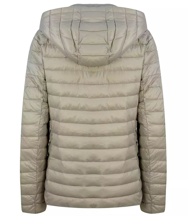 Short transitional quilted jacket with a sachet