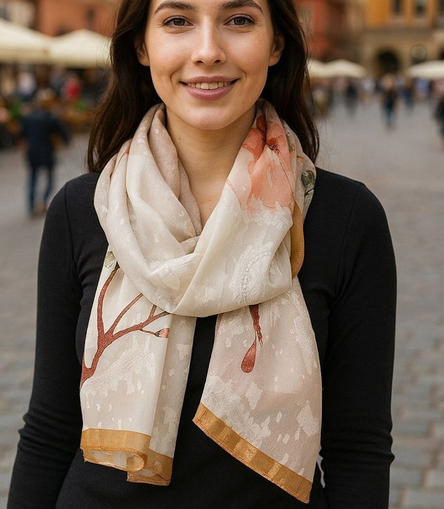 Women's patterned shawl 70x180