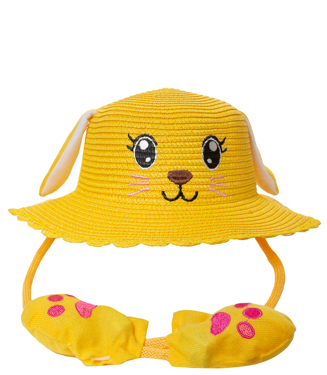 Children's hat with a dog's face and lifting ears