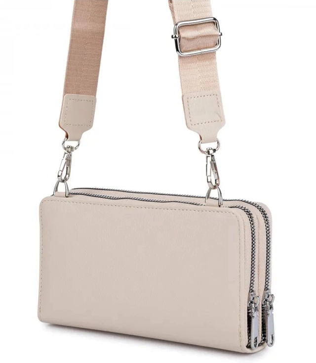 Small rectangular mini clutch bag, 2 compartments, 2 straps