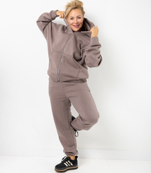 Warm thick sweatshirt set unbuttoned sweatshirt LAURA