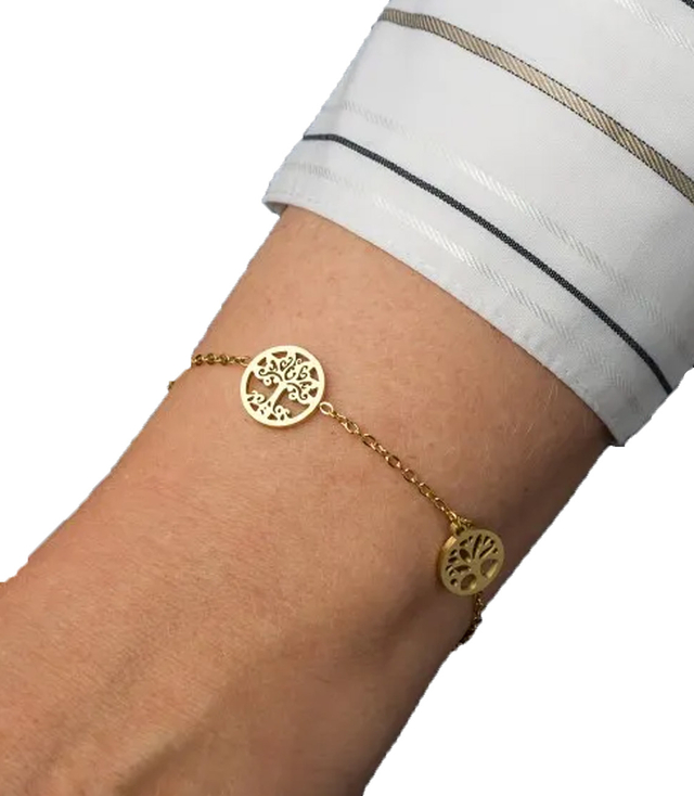 Elegant gold women's steel bracelet