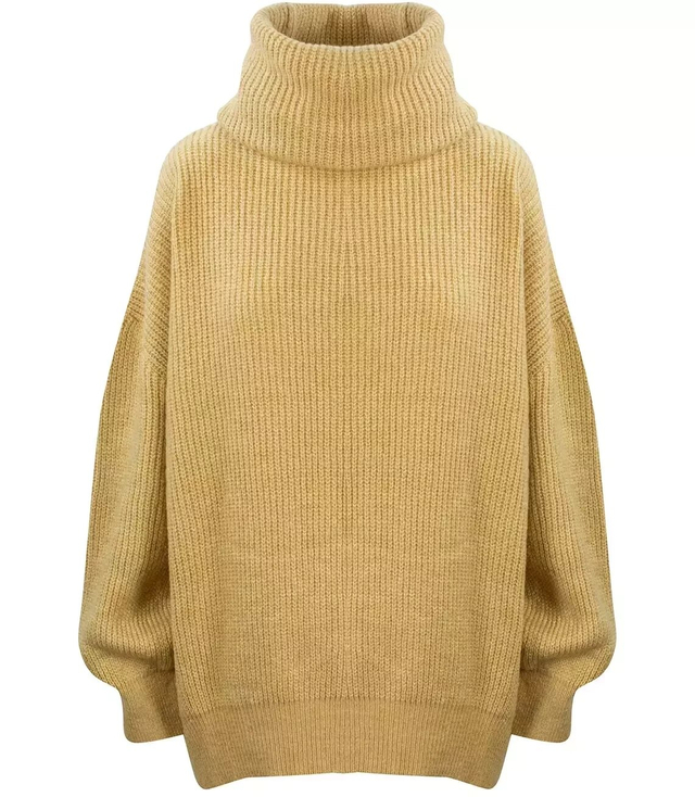 Smooth loose oversize turtleneck sweater