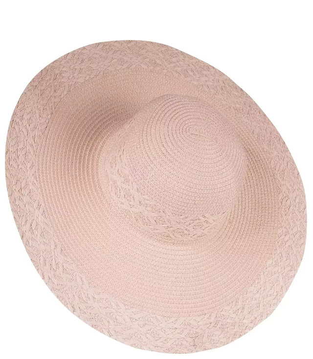 Fashionable large braided wide brim women's hat