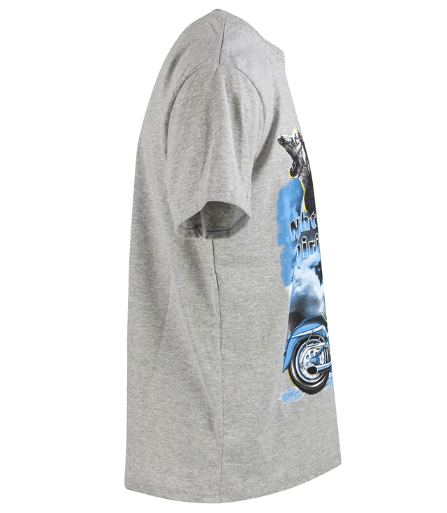 Night Spirits men's t-shirt with wolves and motorcycle print