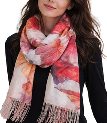 Women's floral pattern scarf 180x70