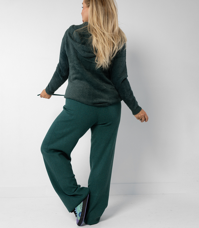 Loose melange knit pants AMELIA