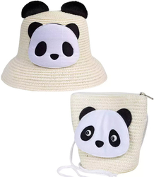 Set of braided panda ears hat + handbag